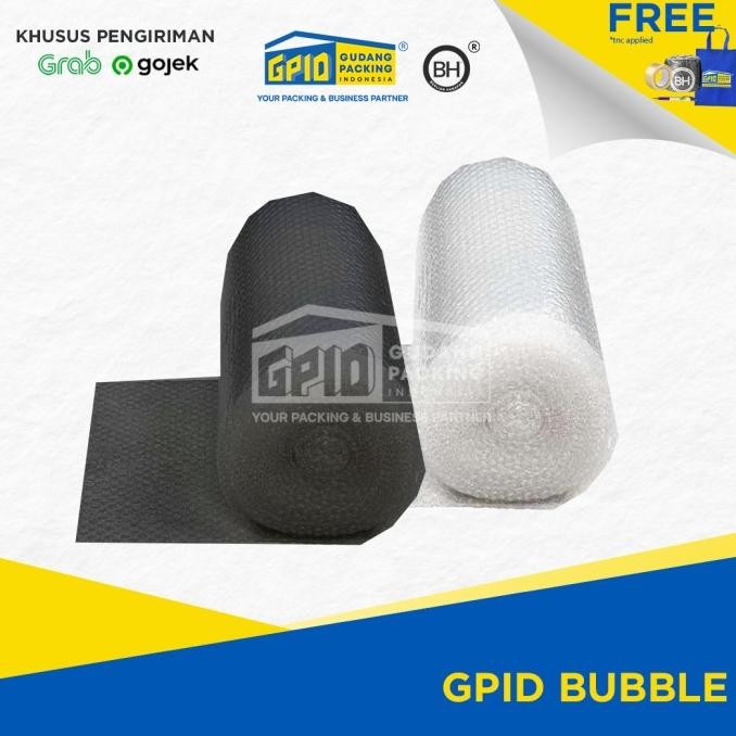 

(GOSEND/GRAB) GPID BUBBLE - Bubble Wrap Hitam / Putih 125cm x 50m murah