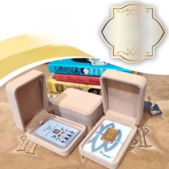Kotak LM Antam Bludru Krem Ivory Box Gift Kado Hadiah Luxury murah