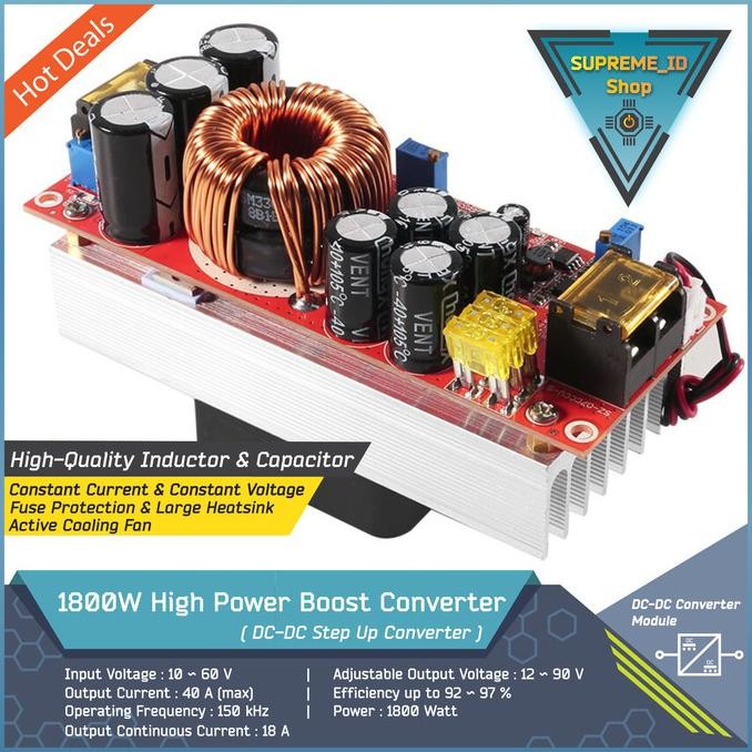 1800W 40A High Power Dc-Dc Step Up Boost Converter | 1800W 40A New Stok