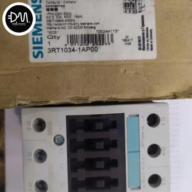 Kontaktor Siemens Type 3Rt1034-1A 50A 3P 220Vac Orijinal Siemens New Stok