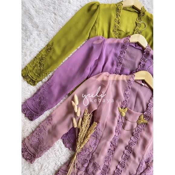 ''Terlaris" Kebaya Jadi Bordir Bali | Kebaya Sifon Encim Bordir Premium