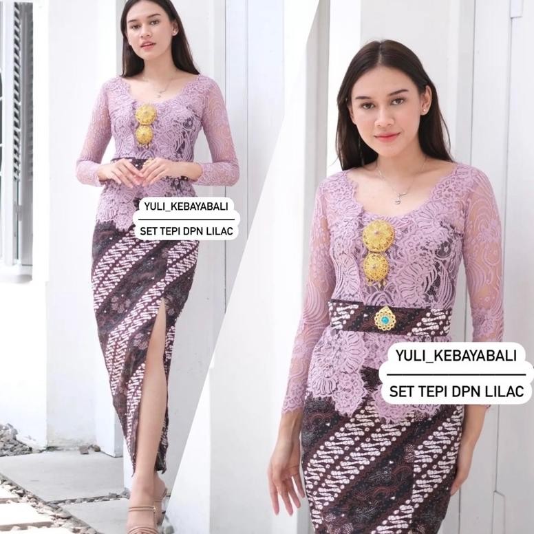 ''Terlaris" Set Kebaya Bali Semi Italy Modern Tepi Depan | Yuli_Kebayabali
