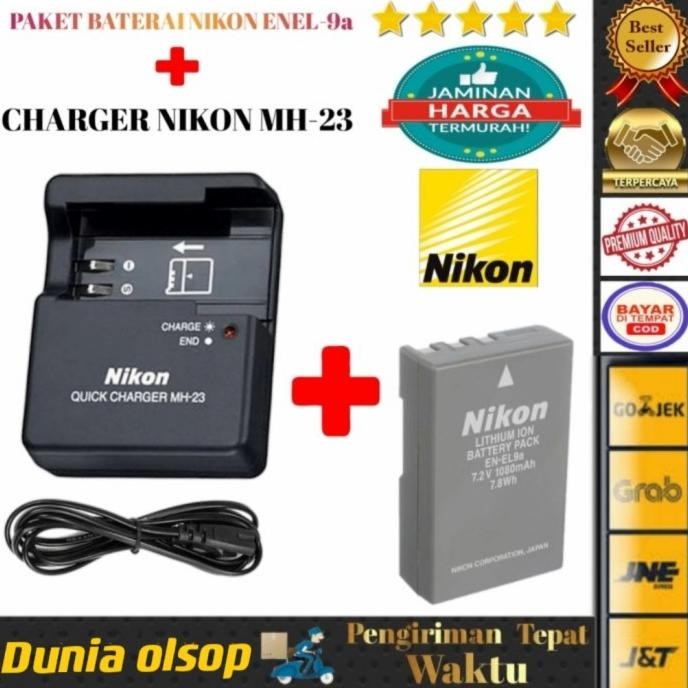 Produk Baru Paket Charger Baterai batre Camera nikon D40 D40X D60 D3000 D5000