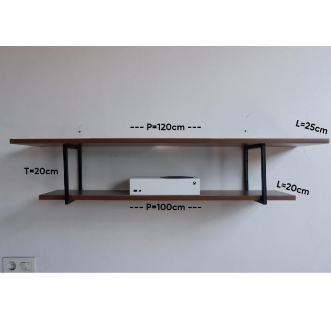 RAK TV TEMPEL / MEJA TV DINDING / RAK TINGKAT PANJANG