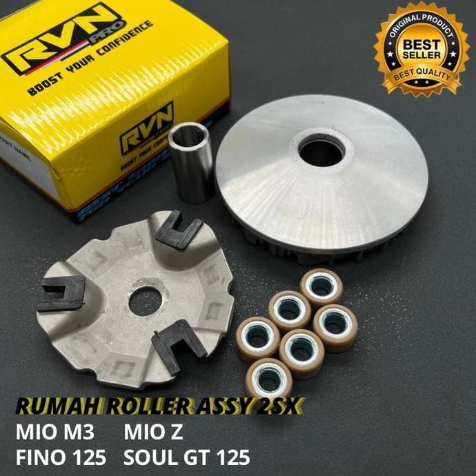 RUMAH ROLLER ROLER ASSY KOMPLIT + KIPAS CVT MIO M3 FINO 125 SOUL GT 125 X RIDE 125 ORIGINAL RVN ORIG