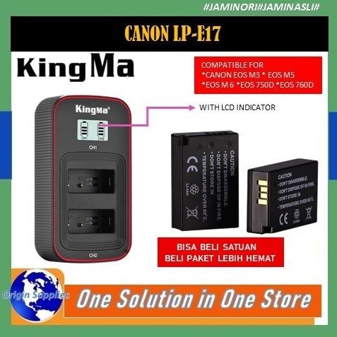 Produk Baru KingMa Dual Charger LCD + Canon Battery LPE17 Kamera Eos M3 750D