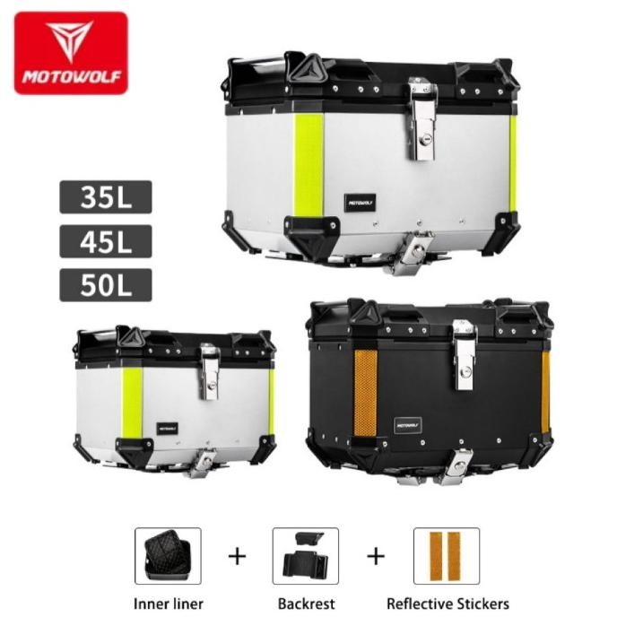 Motowolf Top Box Motor Touring Box Pannier Motor Alumunium Alloy