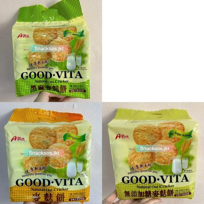 

A TASTE GOOD VITA NATURAL OAT CRACKER ORIGINAL/ BLACK SESAME /NO SUGAR