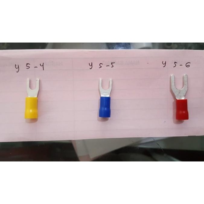 Skun Y 5.5-3 Warna / Skun Kabel Y 5.5-3 / Skun Garpu Insulated Spade New Stok
