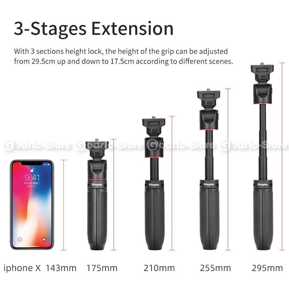 KINGMA BM-SR2 Mini Extension Pole Tripod Grip Vlogging for Mirrorless Camera Vlog & Smartphone HP Ku
