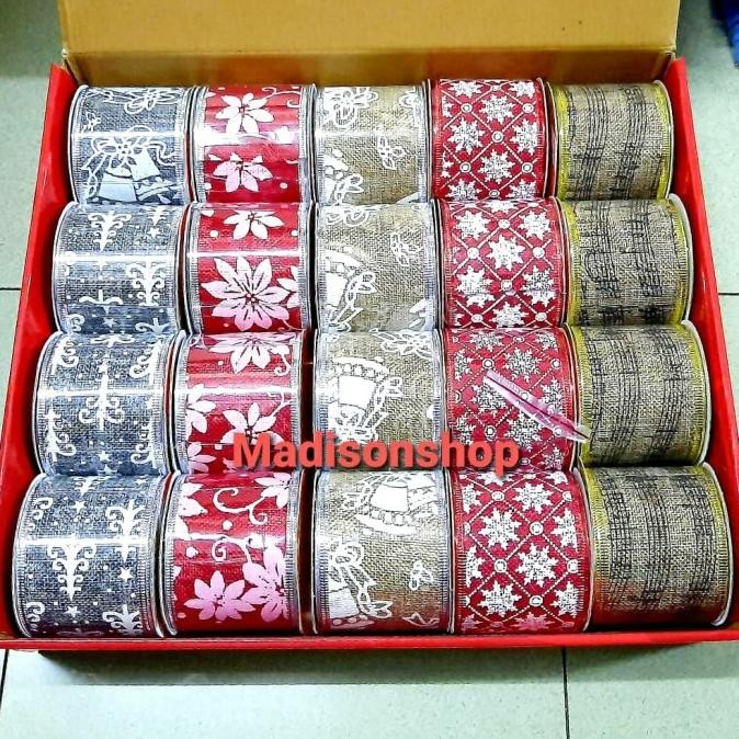 

Sale! Pita Natal 6 Cm Gold Snowflake Dekorasi Parcel Hiasan Christmas Ribbon