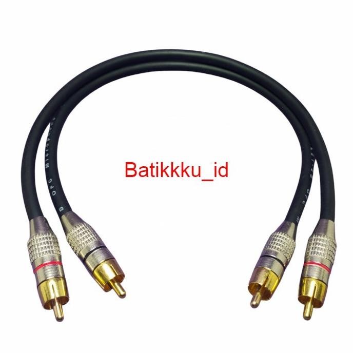 Kabel Jack Audio Canare 2 RCA To 2 RCA 1 Set Jek Jak Jeck Mixet to Amp