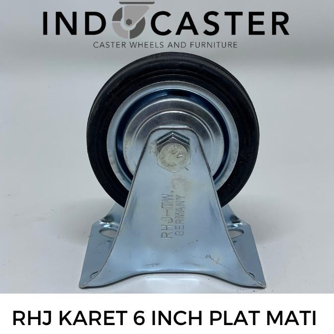 promo roda troli roda karet roda etalase roda lori rhj plat mati 6"