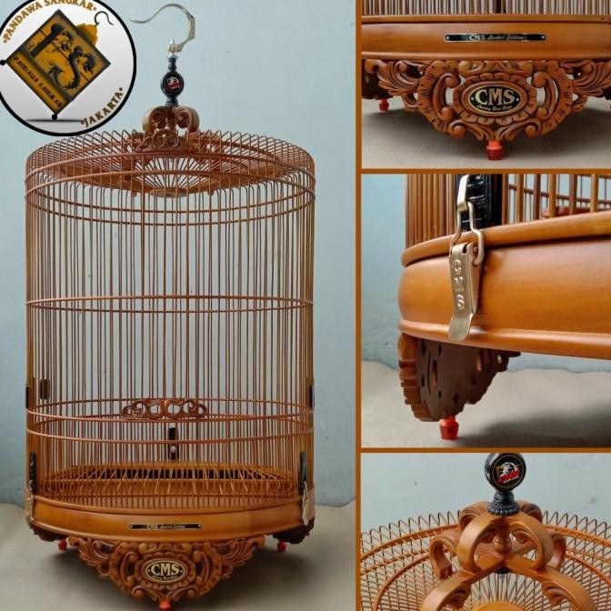 SANGKAR/KANDANG MURAI CMS JATI UKIR PREMIUM