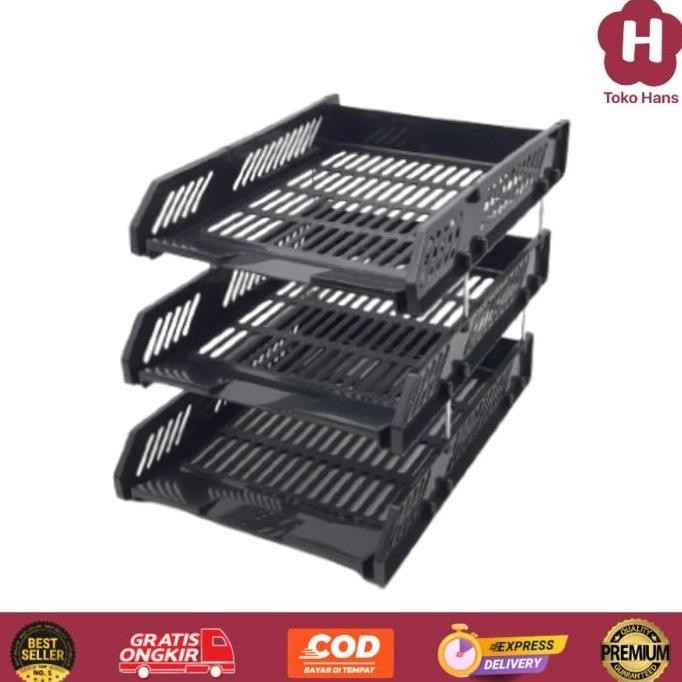 

ready File Tray Rak Penyimpan File 3 Tingkat Rak Susun File Plastik HIPS murah