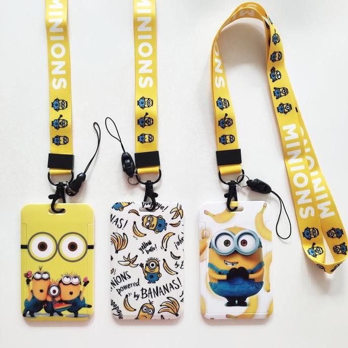 

ready ID Card Holder Name Tag Lanyard / Kalung Wadah Kartu Minion Lucu murah