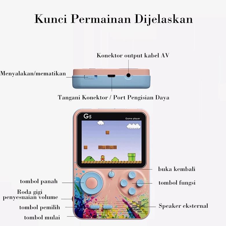 Konsol Game Klasik 500-in-1, Konsol Game Genggam, Konsol Game Nostalgia, Konsol Game Retro murah