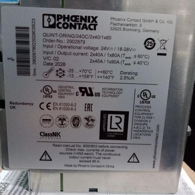 Phoenix Contact Quint-Oring/24Dc/2X40/1X80 New Stok