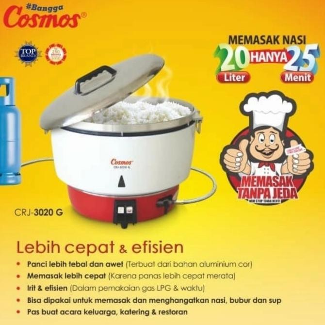 Grosir Cosmos Rice Cooker Gas Jumbo 20 Liter Crj-3020 G/Crj-3020G/Crj3020G