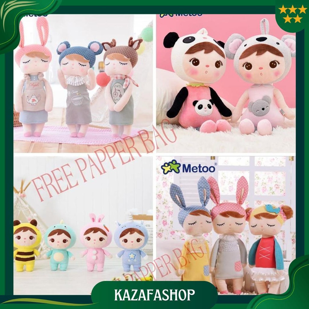 Boneka Metoo Original Angela Baby, Metoo Kelinci, Panda, Totoro Free Papper Bag Ori