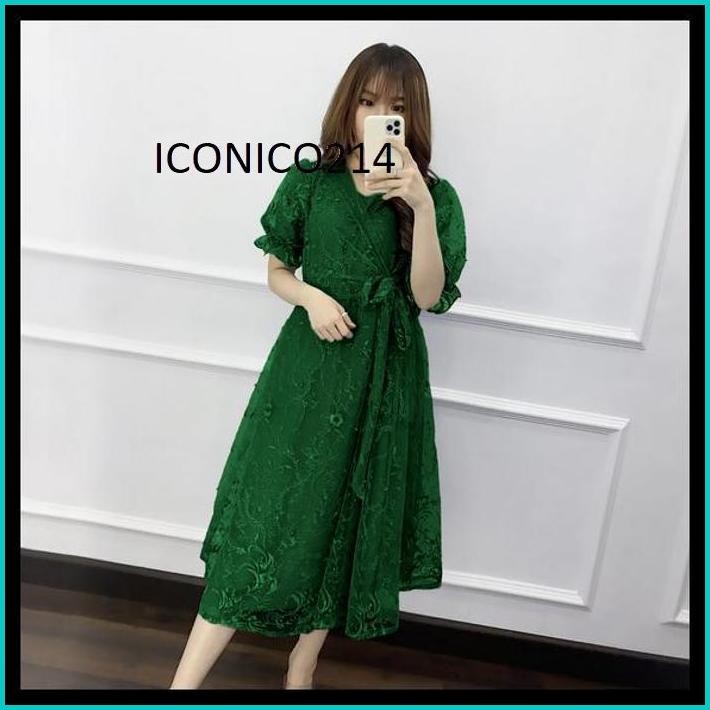 MIDI DRESS NATAL LIVINA 3UKURAN M L XL / REKOMENDASI OUTFIT BAJU PESTA KONDANGAN WANITA GAYA KOREA B