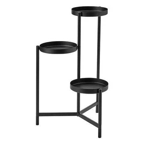Stand Tanaman Dalam Luar Ruangan Dg 3 Rak Pot Bahan Baja 58cm IK6648