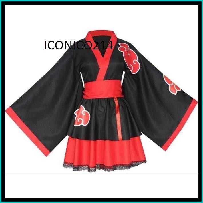 KOSTUM AKATSUKI DRESS FULLSET ANIME NARUTO COSTUME COSPLAY WANITA DEWASA