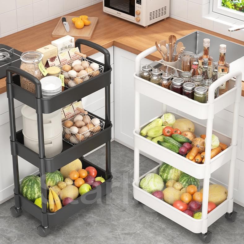 Rak Troli Susun Serbaguna Rak Roda Rak Salon Organizer Rak Ruang Tamu Dapur Susun Lemari Susun HRK51