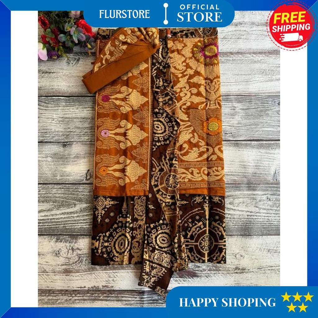 Ungu Olive Lembaran Set Udeng Songket Bordir Ukuran L-2Xl Sale