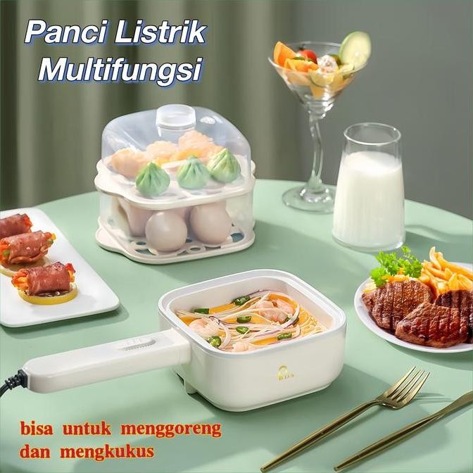 Terlaris Pplus Panci Listrik Multifungsi Warna Putih 350W  Dan Alat Rebus Telur Eletrik Serbaguna He