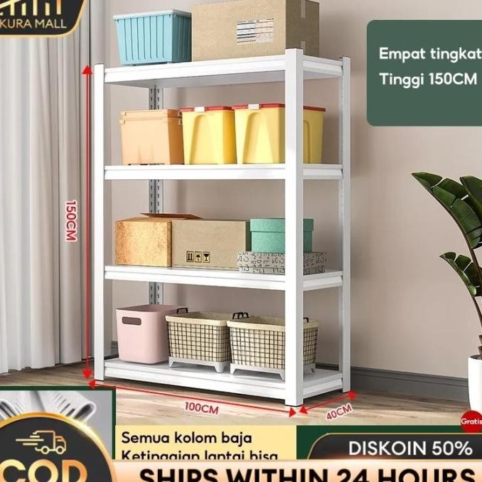 Lemari Buku Besi Rak Buku Serbaguna Lemari Penyimpanan Lemari Buku