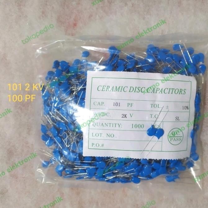 Sale 1000 Pcs Kapasitor Keramik 101 2Kv Capacitor 100Pf Ceramic 100 Pf 2Kv