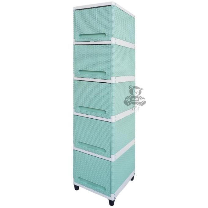 Lemari Plastik Susun Club Flip Justine Cream Pink Hijau Ungu Biru 4 5 susun Rotan Laci