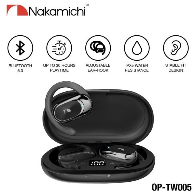 Grosir Nakamichi Op Tw005 Open Ear Tws Hook True Wireless Bluetooth Earphone