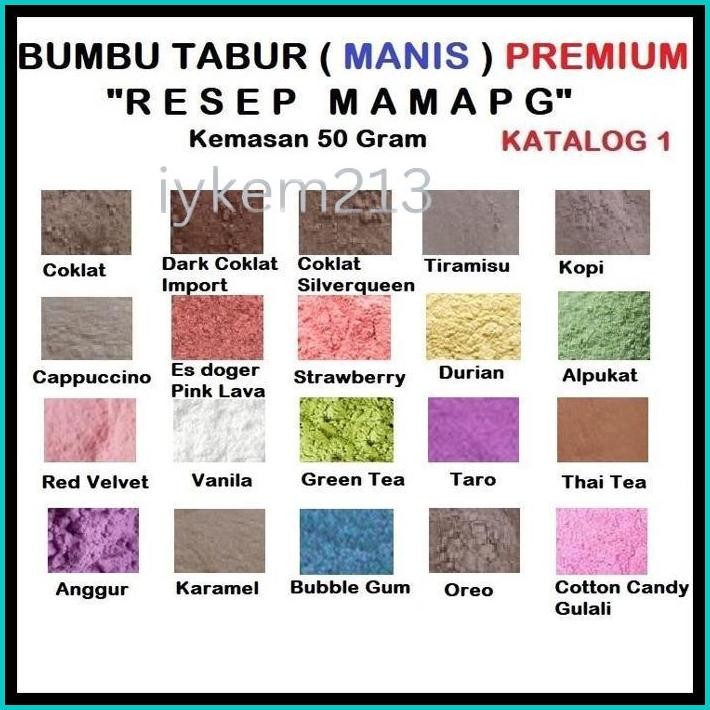 

BUMBU TABUR PREMIUM MINIMAL 5 BUBUK TABUR BUMBU KERIPIK KENTANG LIDI AYAM MAKARONI JAMUR TAHU PENYEDAP RASA