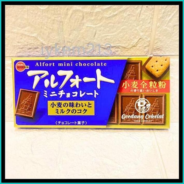 

BOURBON ALFORT MINI CHOCOLATE RICH VANILLA WHITE WHEAT & MILK BISKUIT COKLAT JEPANG JAPAN CEMILAN 59GR