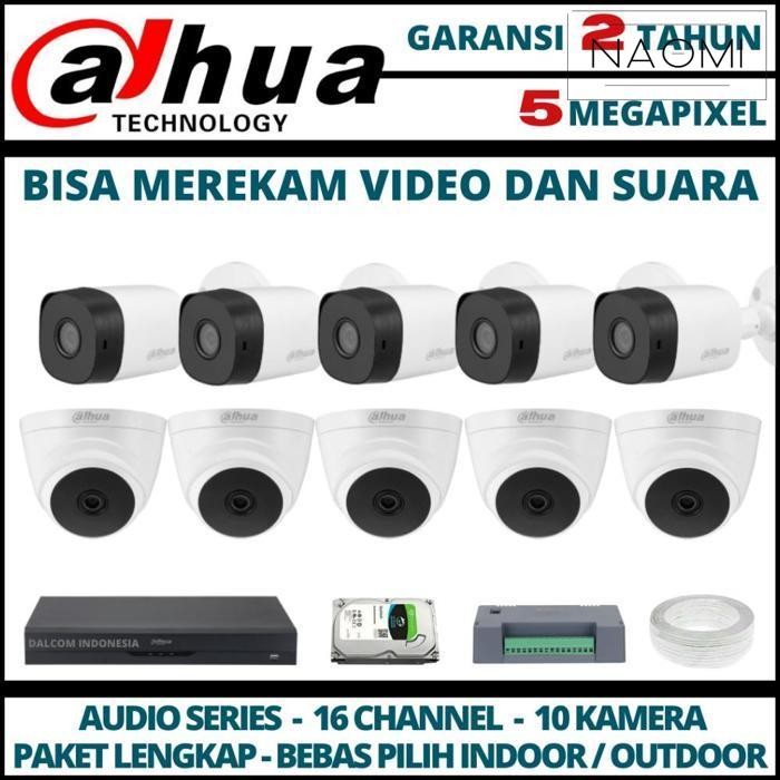 Baru Paket Cctv Dahua 5Mp Dvr 16 Channel 10 Kamera