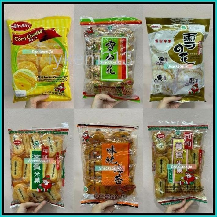 

BIN BIN RICE CRACKERS ORIGINAL / SPICY SNOW / SPICY SEAWEED / SNOW / SEAWEED / CORN CHEESE - BINBIN