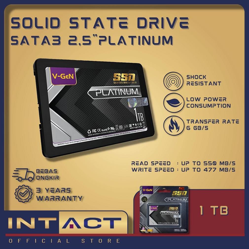 SSD V-GeN Platinum 1TB Rescue 1TB SATA 3 Solid State Drive 2.5" Inch VGEN SATA III