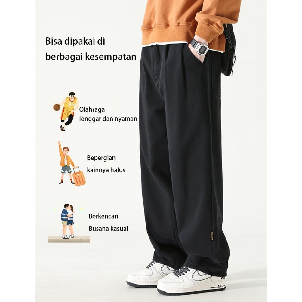 Cargo Pants Pria Regular Straight Loose Fit Pria Celana Cargo Panjang Celana Olahraga Cargo Pants Ko