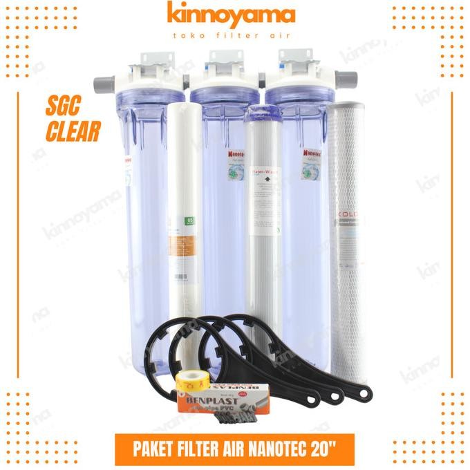 Paket Housing Filter Air Sumur Bor 20 Inci 3 Tabung / Saringan Air Toren Pdam Keruh Bau Berpasir Co