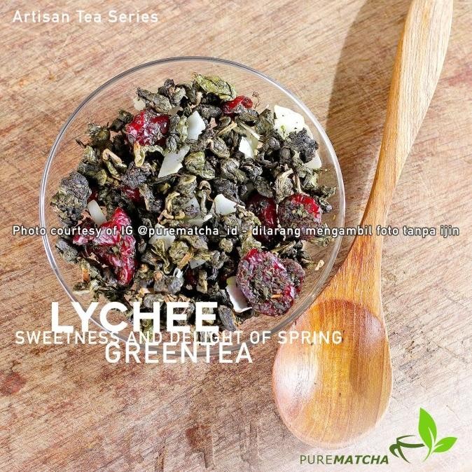 

Promo Artisan Tea Cafe - Green Tea Lychee Fruity Sping Teh Horeca Enak 50Gr