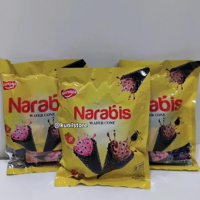 

Sale [Paket Hemat 3 Pcs] Narabis Wafer Cone Assorted Mix Strawberry Chocolate 220Gr Coklat Biskuit