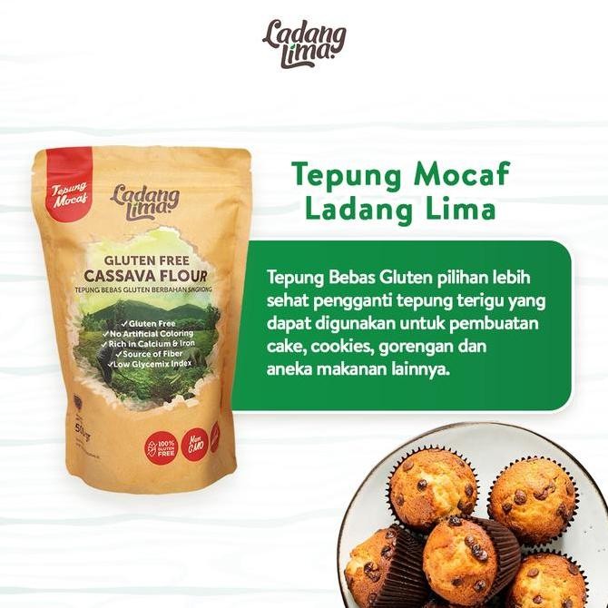 

Murah 3 Pcs - Tepung Singkong/Apf/Mocaf 500G Ladang Lima Gluten Free Bahan Cake Pengganti Terigu