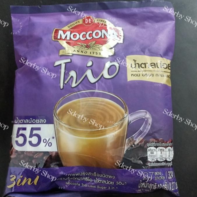 

Sale Moccona Trio Less Sugar 55% 3In1 Kopi Instan