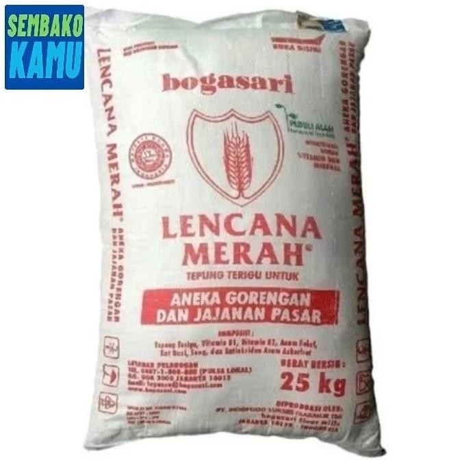 

Grosir Tepung Terigu Bogasari Lencana Merah 25 Kg