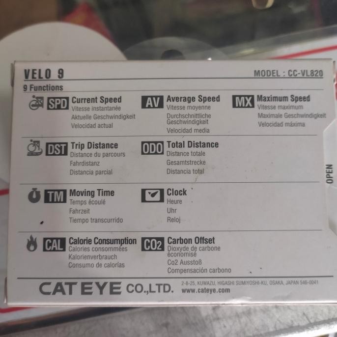 SPEEDOMETER SEPEDA CATEYE VELO 9