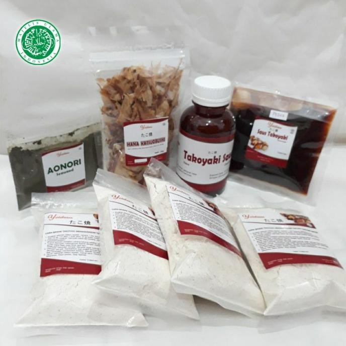 

Takoyaki Jakarta 1 Paket Bahan Lengkap Isi Tepung + Katsuobushi + Saus