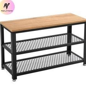 rak sepatu modern industrial / rak sepatu bangku / rak sepatu holow