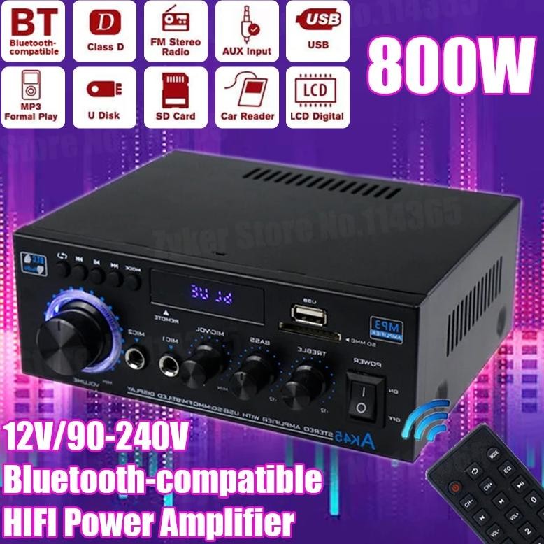 [PRE-ORDER] AK45/AK35 800W Home Power Amplifier 2 Channel Bluetooth 5.0 Mini Hifi Digital Stereo Sou